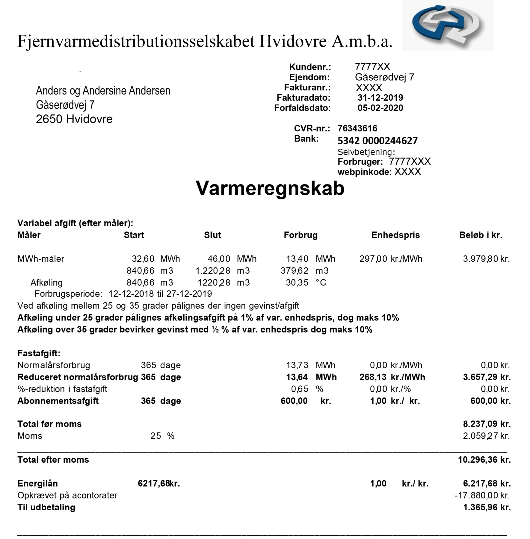 Varmeregning FDH 12 2020