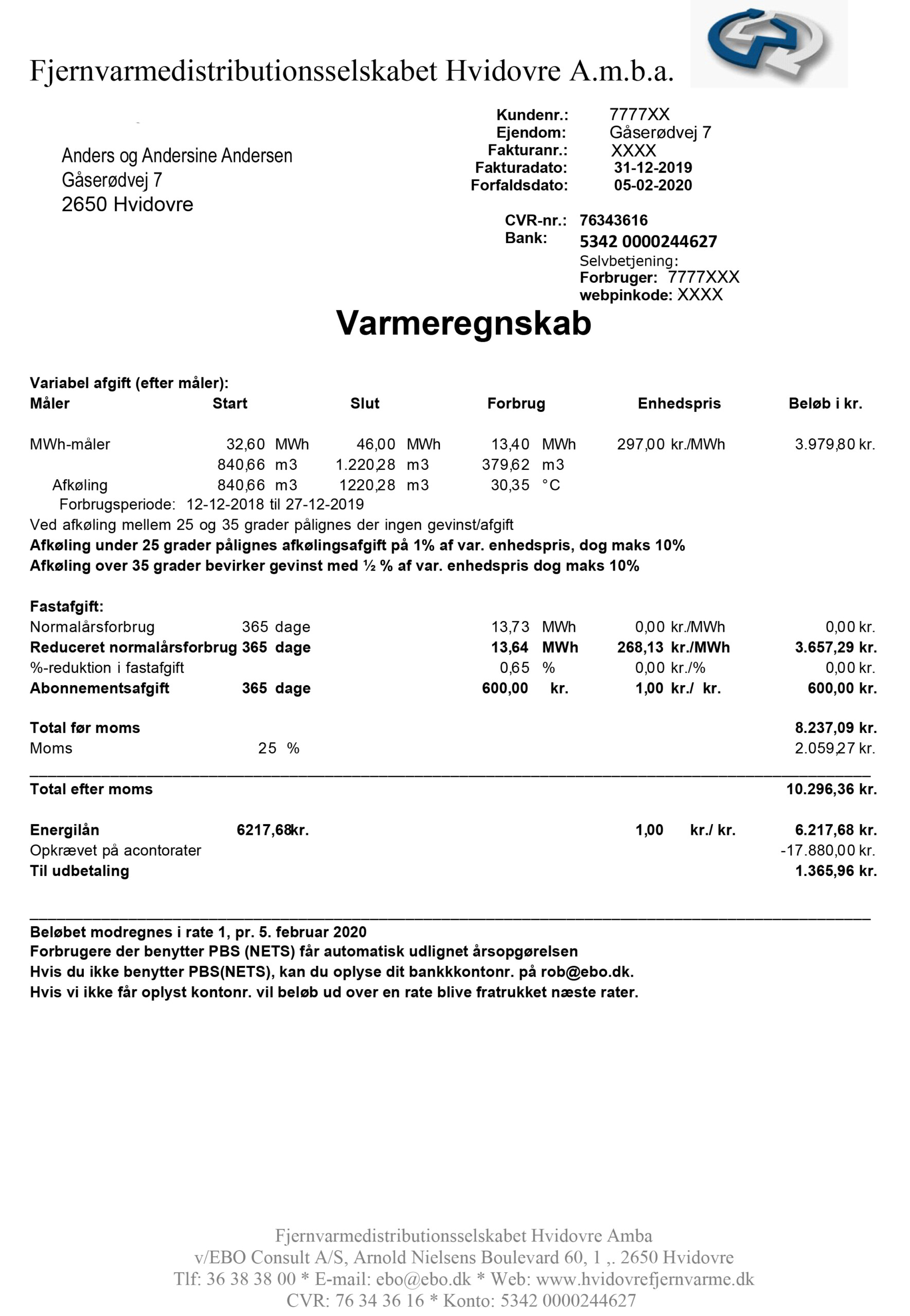 Varmeregning FDH 12 2020